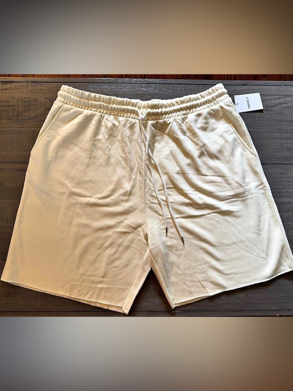 NWT Forever 21 Biker Shorts Women's Plus 3XL Beige High Rise Elastic Drawstring